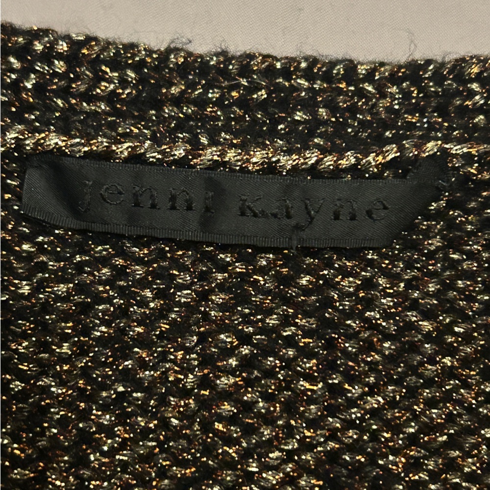 Jenni Kayne gold black sparkly sweater cardigan Size Small - Picture 14 of 14